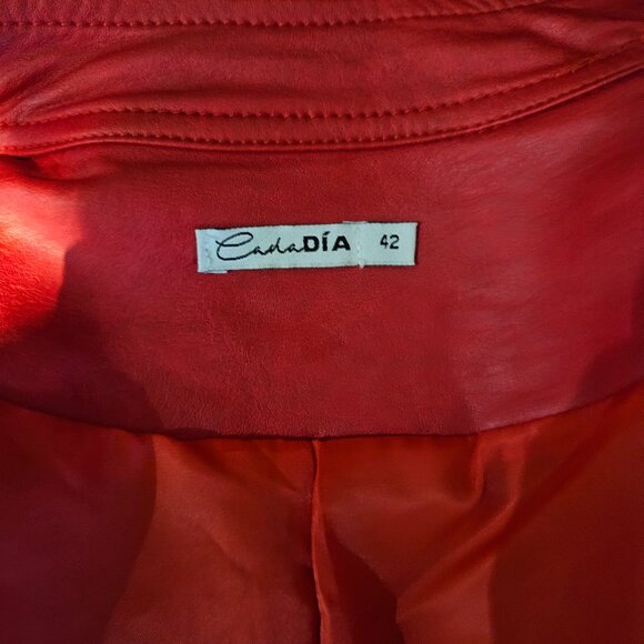 Faux Leather moto jacket - red - Picture 7 of 8